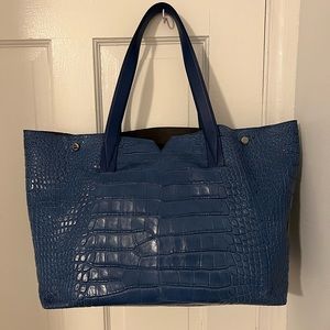 Vince Croc V Tote in Blue